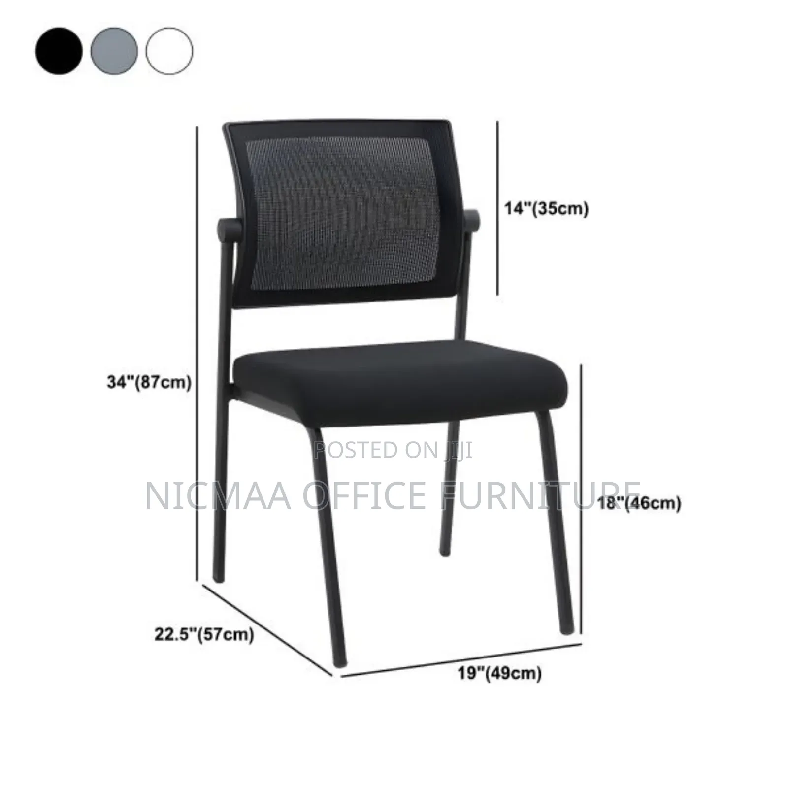 Back Mesh Armless Stackable Visitors Chair