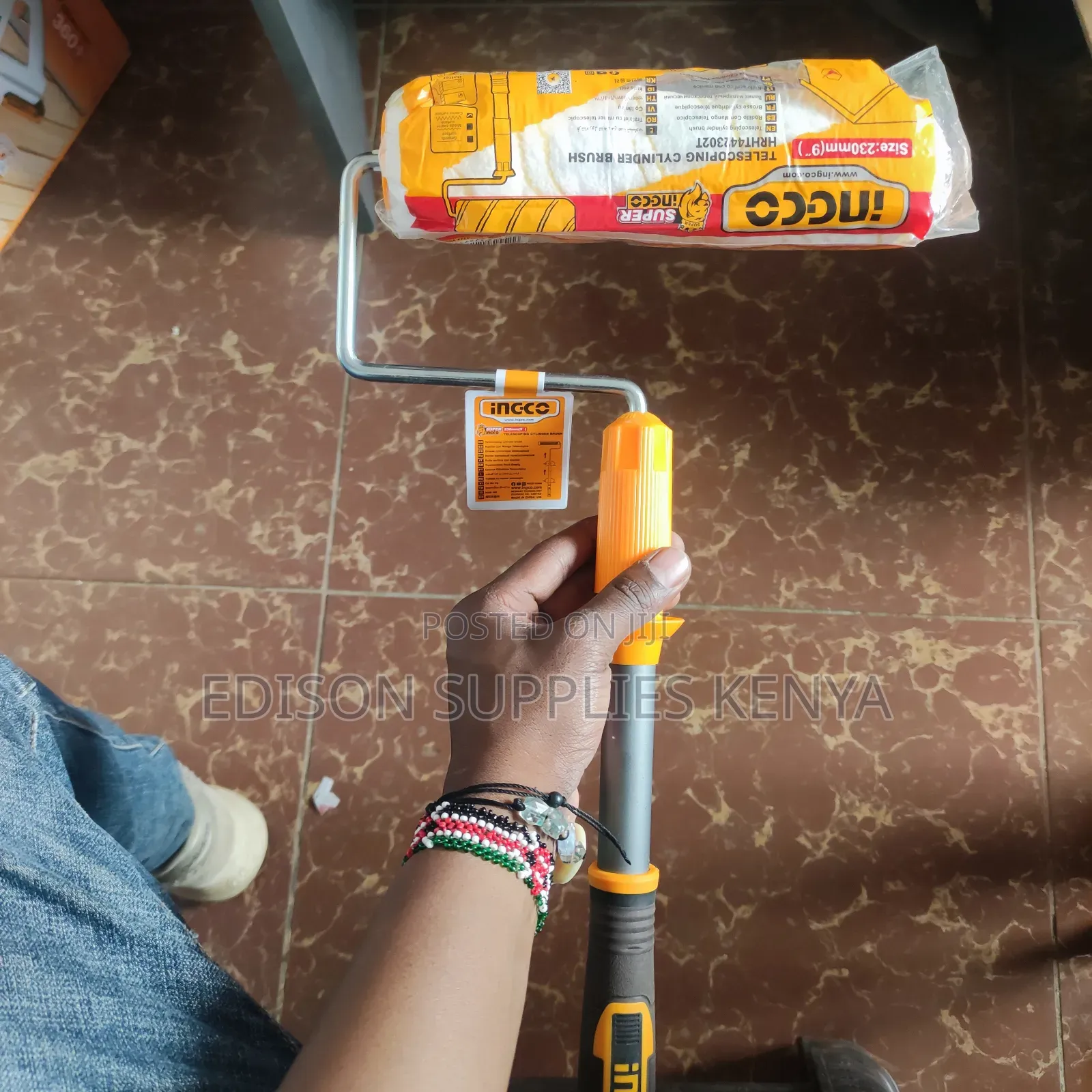 Cylinder Brush Telescopic Ingco Paint Roller Brush 9" Inch