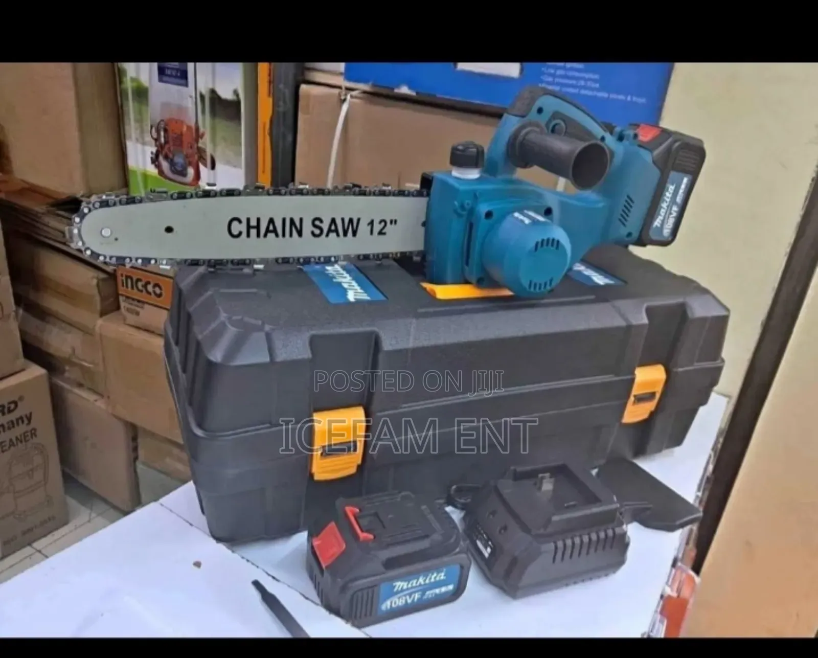 12" 88v Cordless Chainsaw With 2 Batteries and Charger