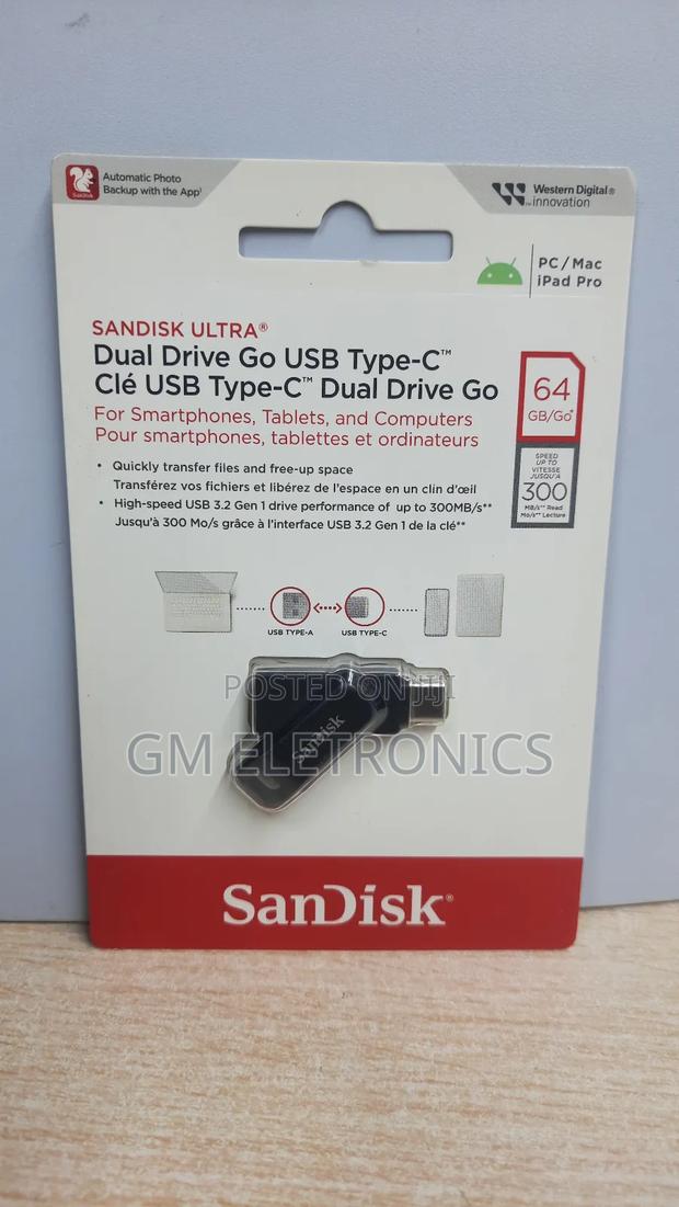 Sandisk 64gb Dual Drive Go–2-in-1 Usb Type-a Type-C Usb - main view