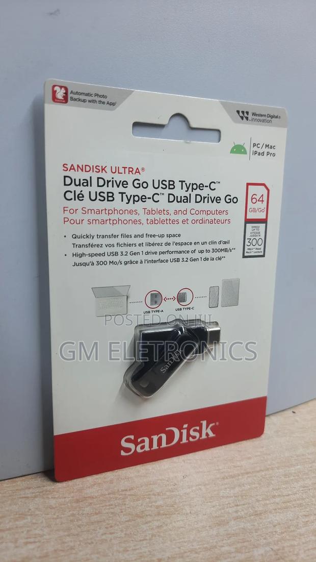 Sandisk 64gb Dual Drive Go–2-in-1 Usb Type-a Type-C Usb - thumbnail 3