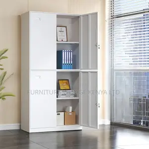 Cabinets: Contemporary Style 4-Door Metallic Locker Cabinet