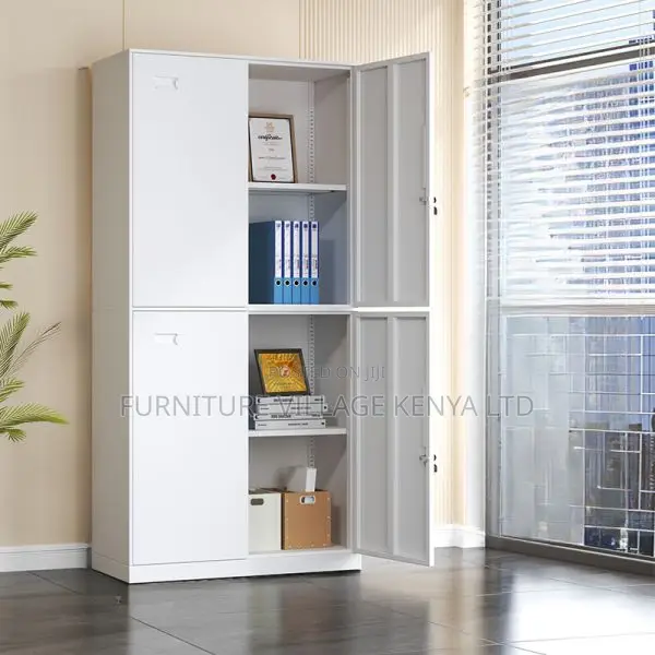 Cabinets: Contemporary Style 4-Door Metallic Locker Cabinet
