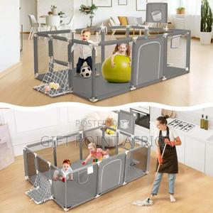 Grey Kids Playpen For Safety - thumbnail 2