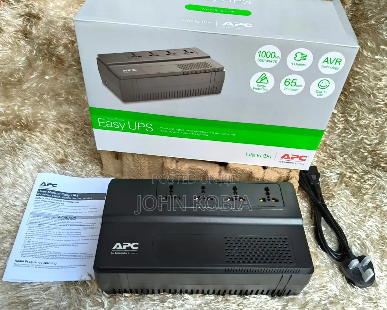 Apc Easy Ups Bv 1000va, Universal Outlet, 230v(Bv1000i-Msx)