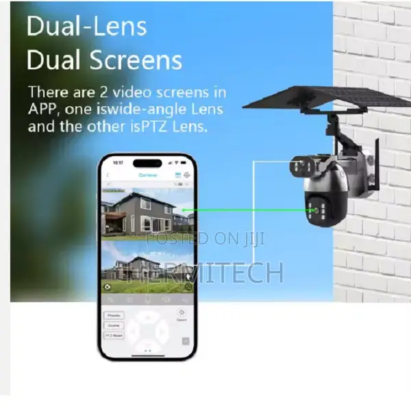 Ubox Solar 4g Lte CCTV Camera 6mp Dual Lens Pir Alarm