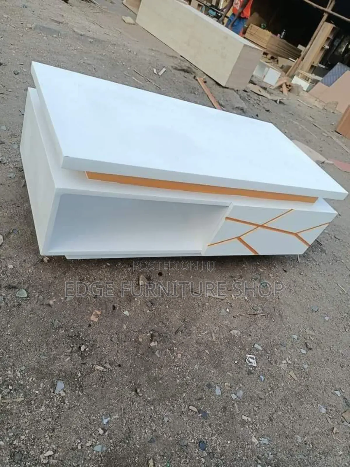 White and Golden Table Available for Sale