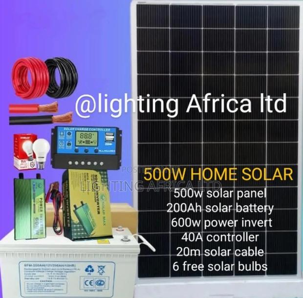 Summer 500w Home Solar System -200ah Battery - 600w Inverter Full Kit