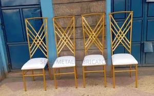 High Back Gold Metal Frame, Event Wedding Dining Chairs.