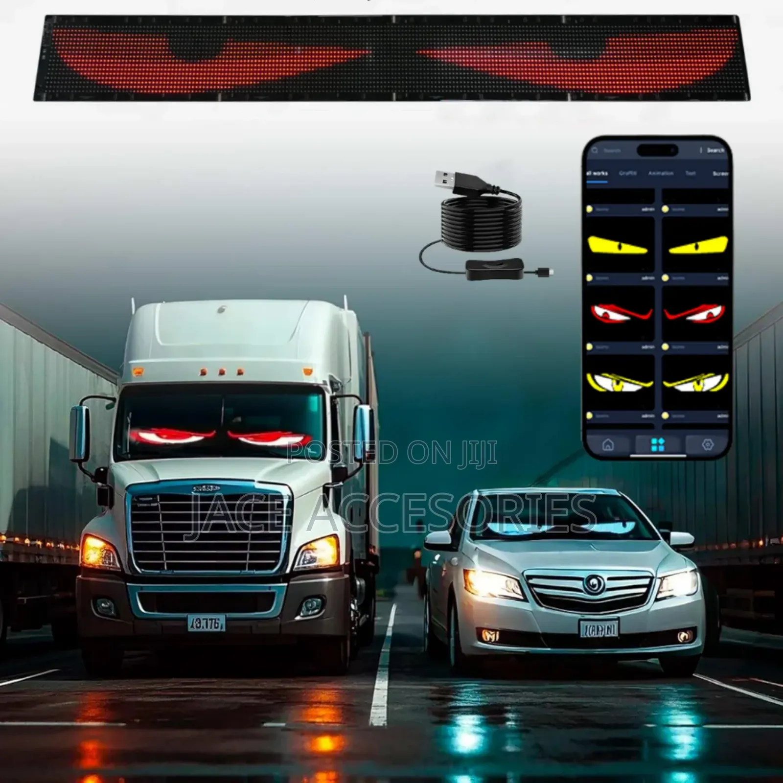 Led Matrix Panel Blinking Demon Eye