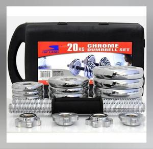 20kg ‎Adjustable Chrome Dumbbell Set With Carry Case - thumbnail 2