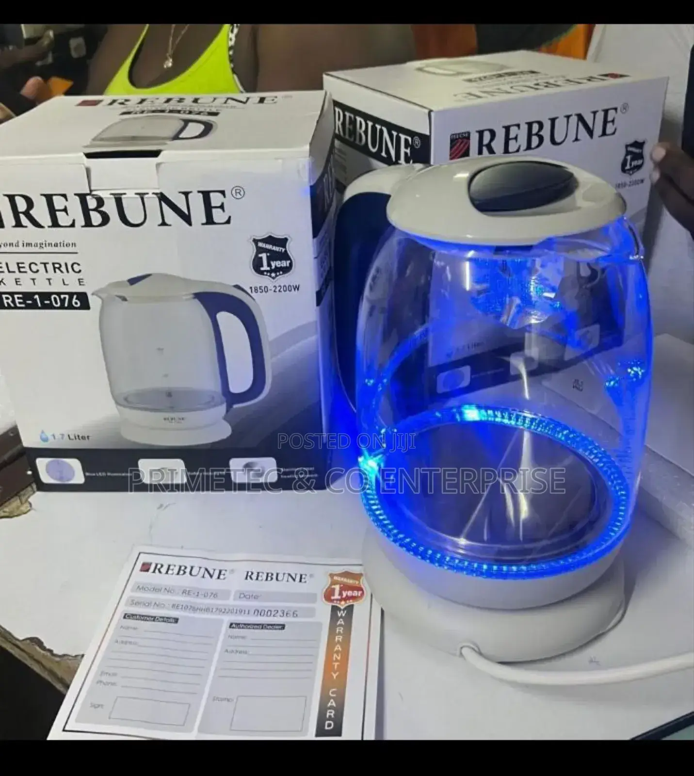 Rebune 1.7ltrs Glass Kettle