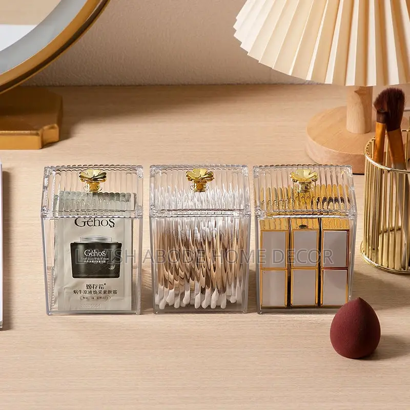 Acryllic Storage Box Organizer for Earbuds, Cotton Balls