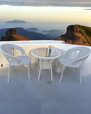 Outdoor Set - A Table and 2 Chairs Black and White