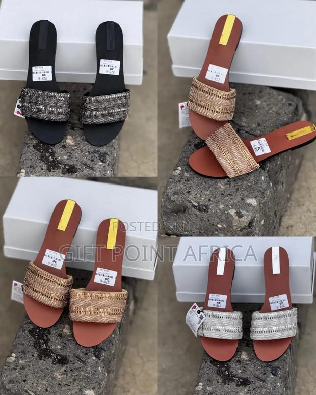 Black,Gold And Silver High Quality (Zara) Slip-on Sandals - main view