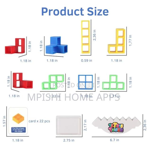 Tetris Tower Stacking Game (64pieces) - thumbnail 2