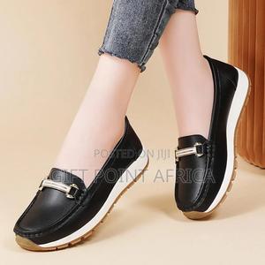 Black High Quality Leather Whitesole Moccasins* - thumbnail 2