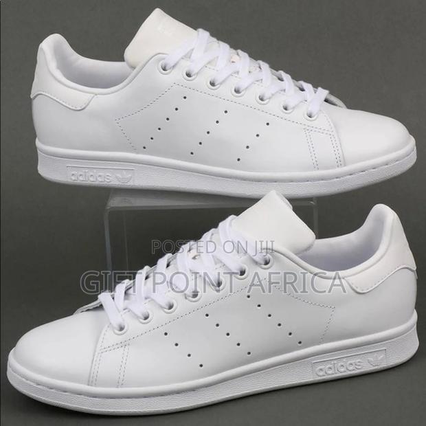 All White (Addidas) Stansmith Leather Laced Casuals*