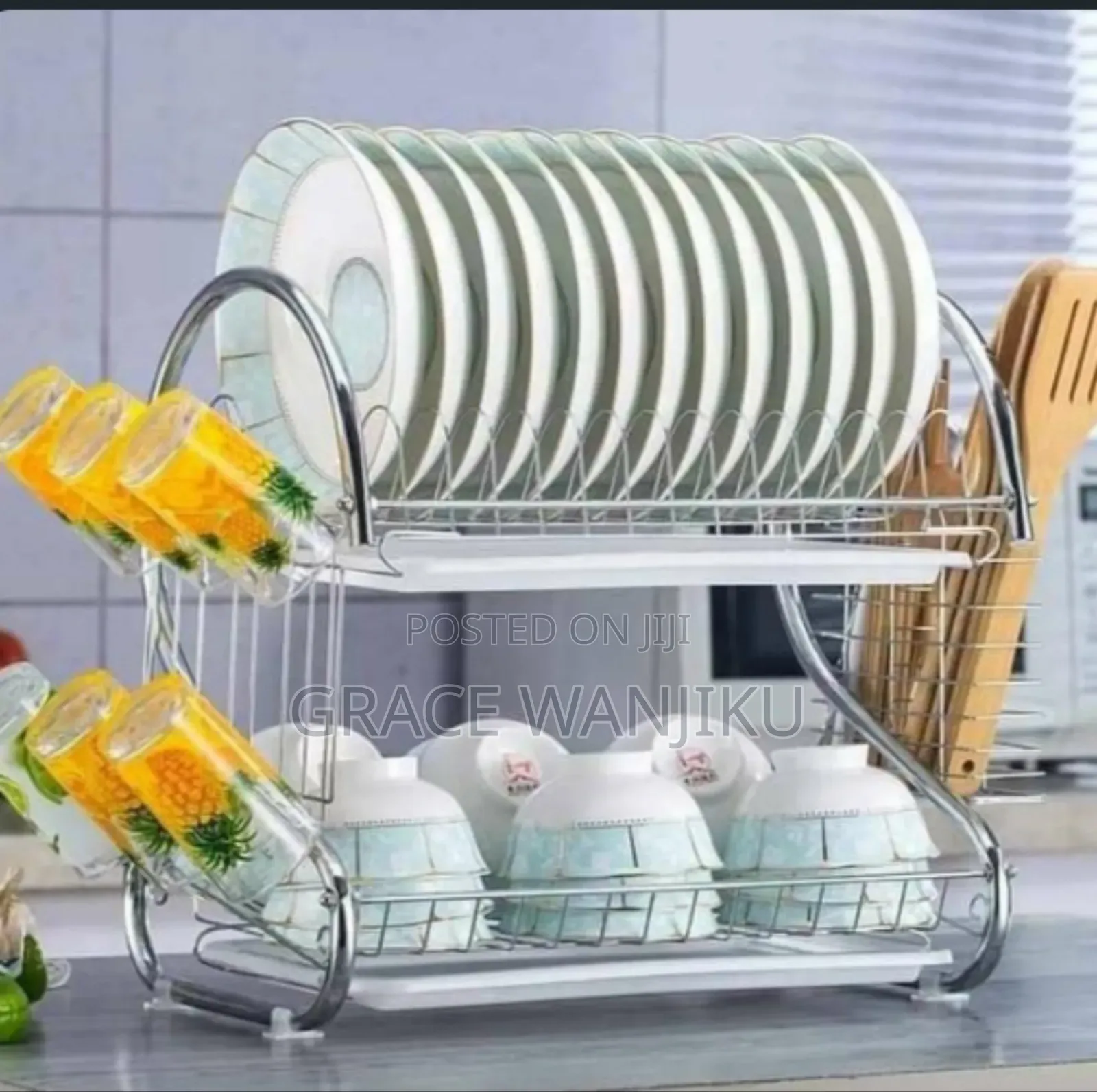 ` 2 Tier Stainless Steel Dishrack`