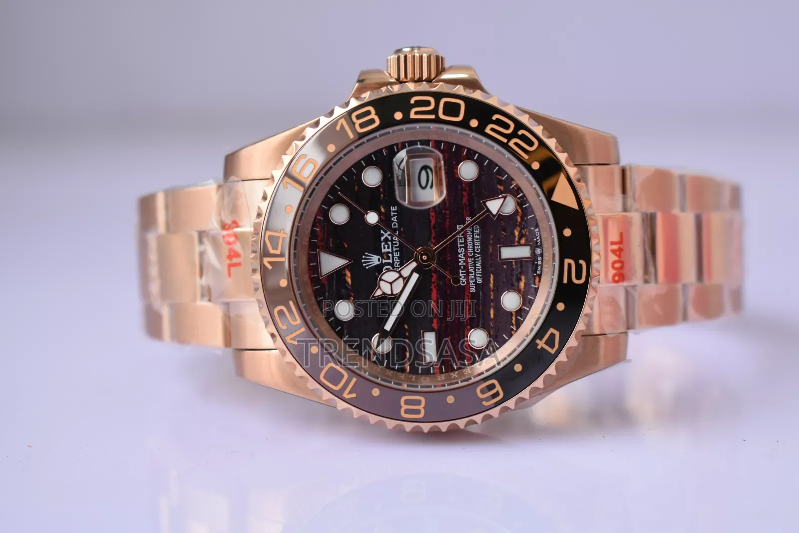 Rolex G M T Ii Tiger Iron Dial Rosegold Watch