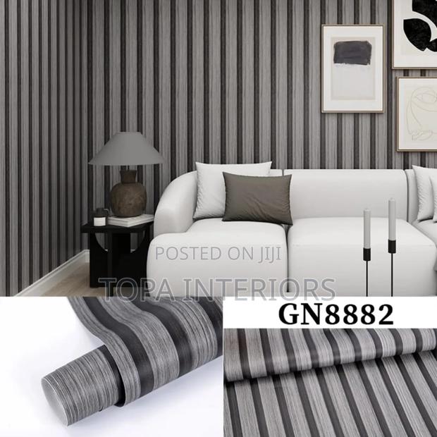 Living Room Decoration Fluted Wallpapers Installation