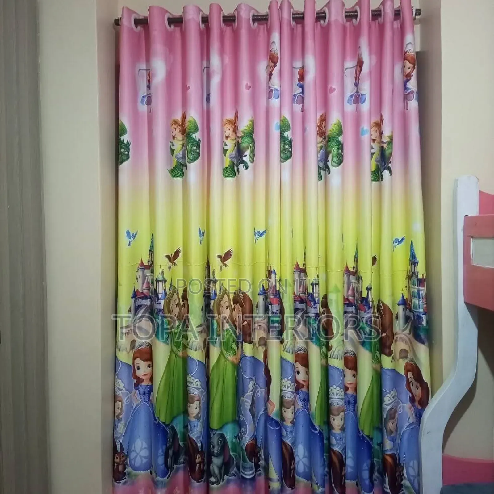 Rings Design Cartoon Themed Window Curtains for Boys and Girls Bedroom