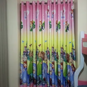 Rings Design Cartoon Themed Window Curtains for Boys and Girls Bedroom
