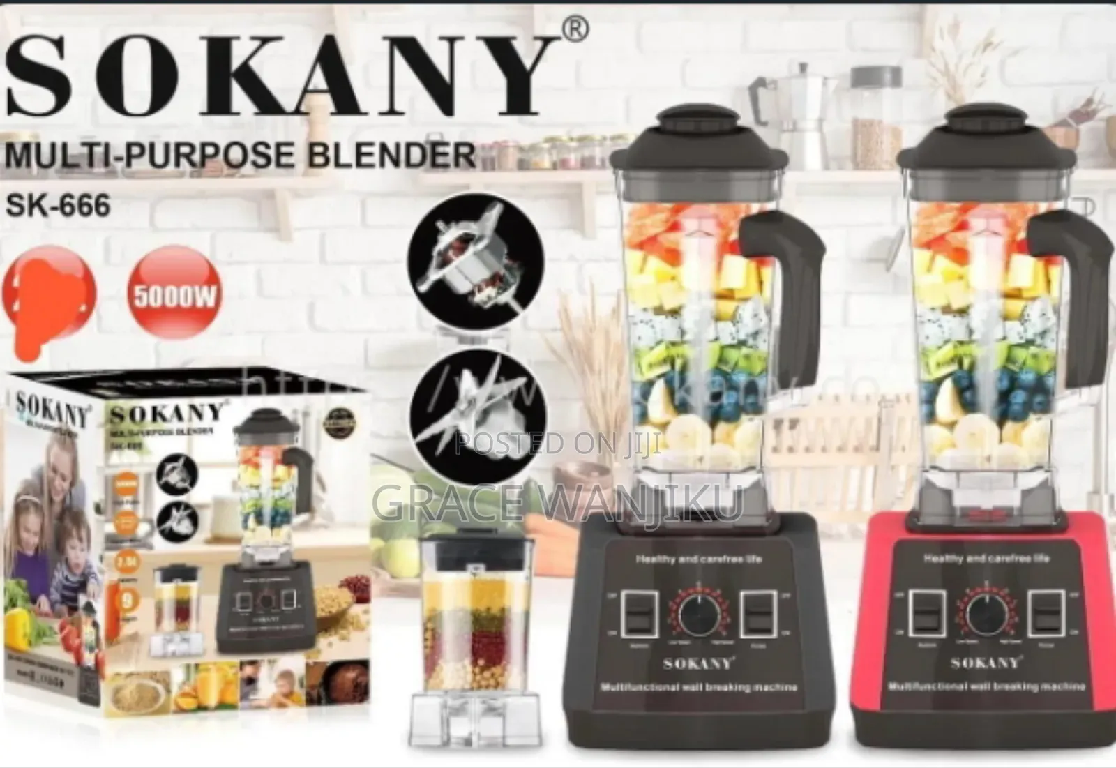 *2 in 1 Sokany Commercial Blender(Sk-666)