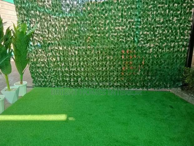 Gymn Space Grass Carpet and Privacy Fence