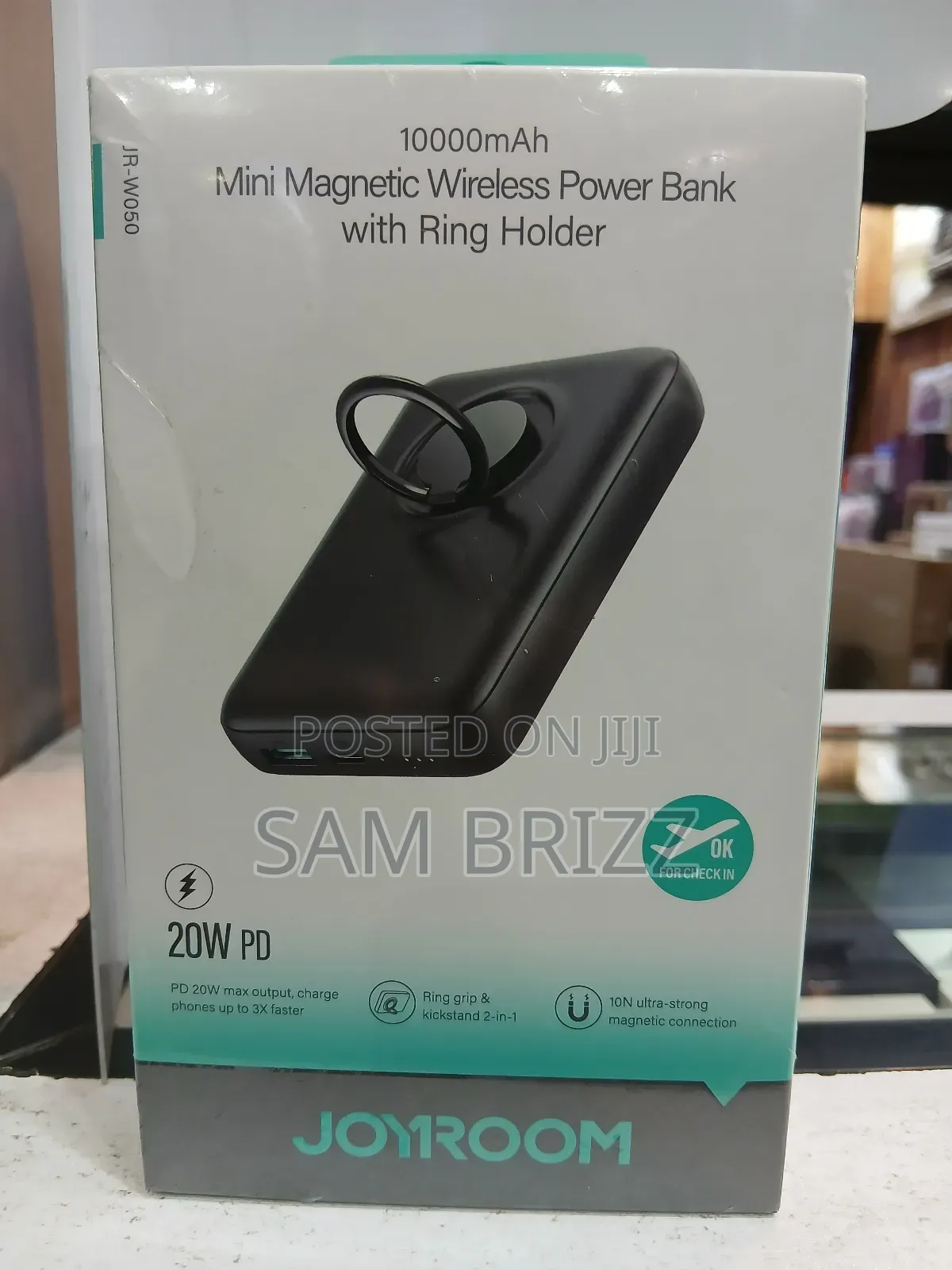 Joyroom Mini Magnetic Wireless Powerbank Withring Holder 20w
