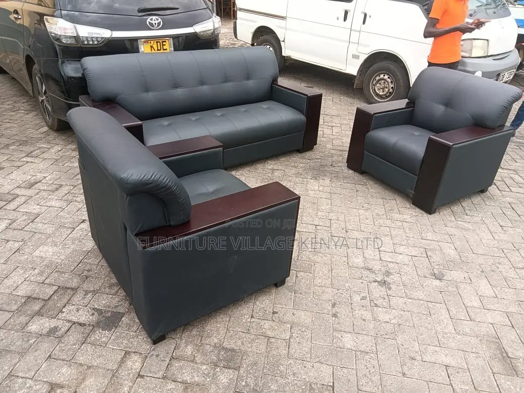 Sofas: 5-Seater Ergonomic Leather Loveseat Sofa Set