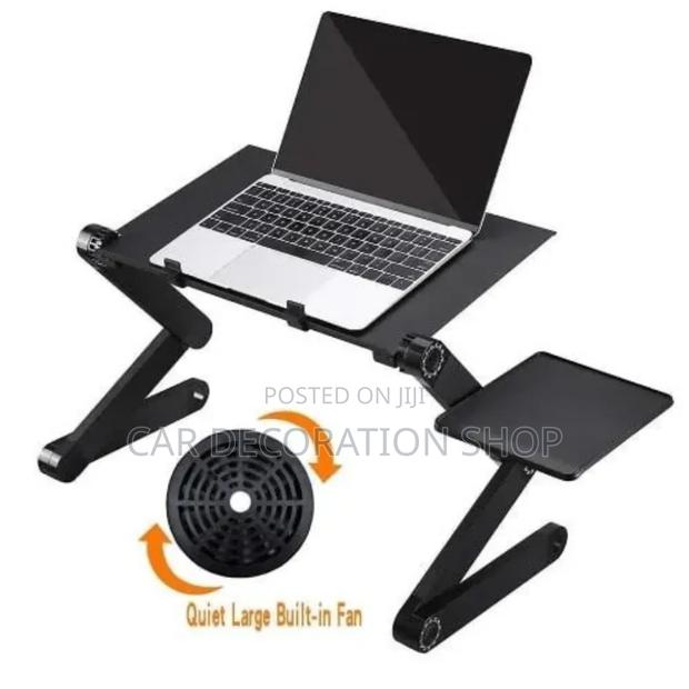 Zigzag Design Laptop Stand With Side Mouse Pad Holder - main view