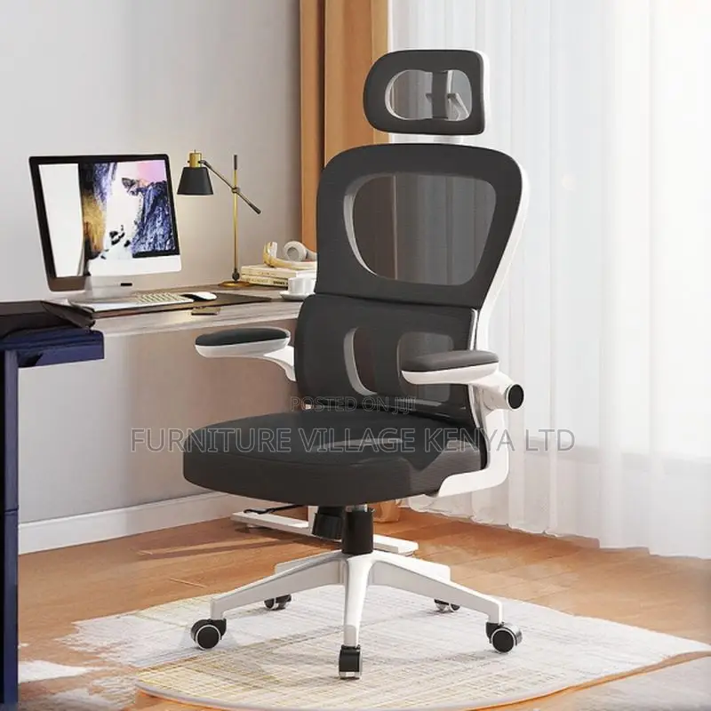 Office Chair:Upholstered Orthopedic Seat With Fabric Armrest