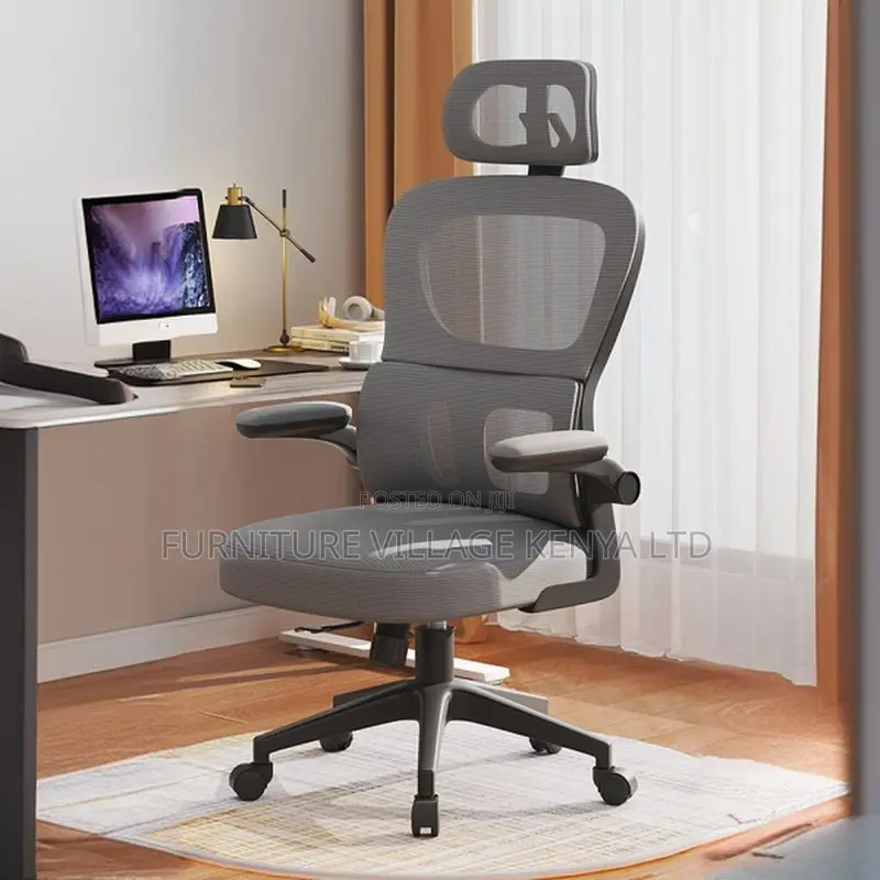 Office Chair:Upholstered Orthopedic Seat With Fabric Armrest