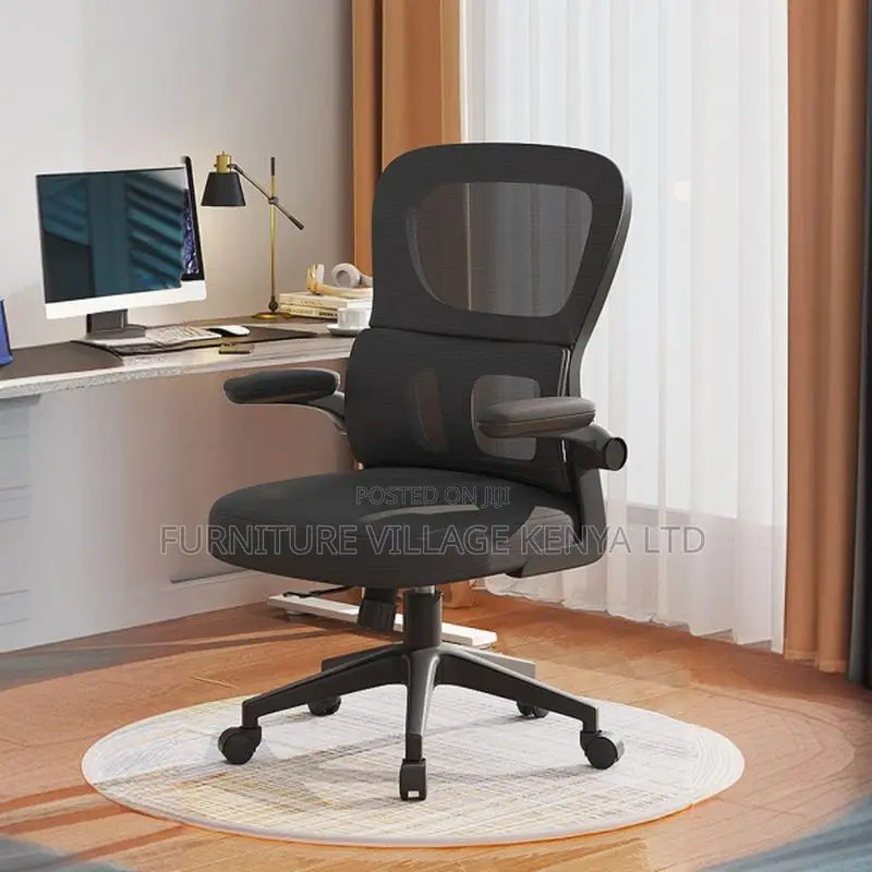 Office Chair:Upholstered Orthopedic Seat With Fabric Armrest