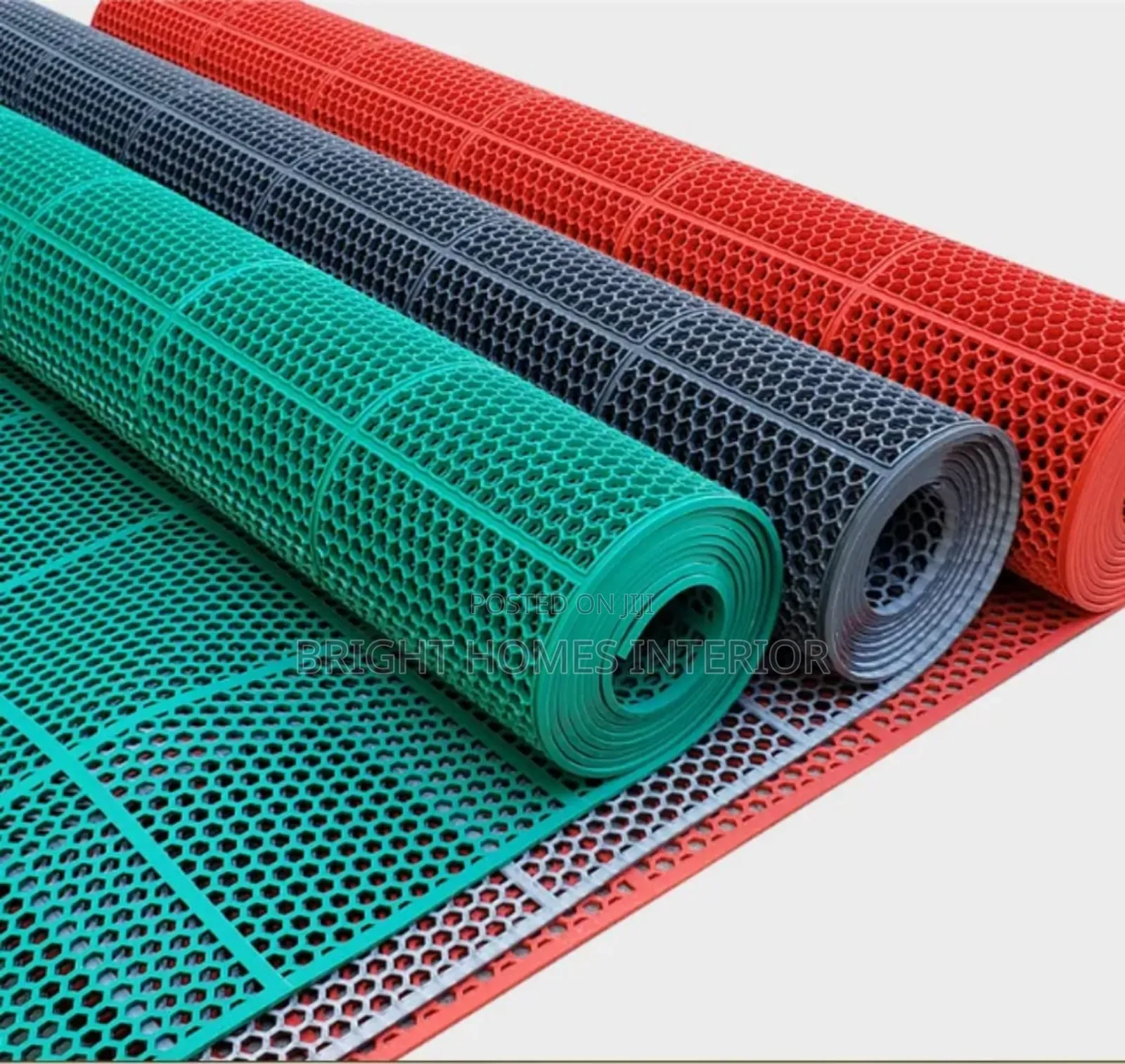Green,Grey and Red Heavy Gauge Bathroom Mat