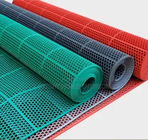 Green,Grey and Red Heavy Gauge Bathroom Mat