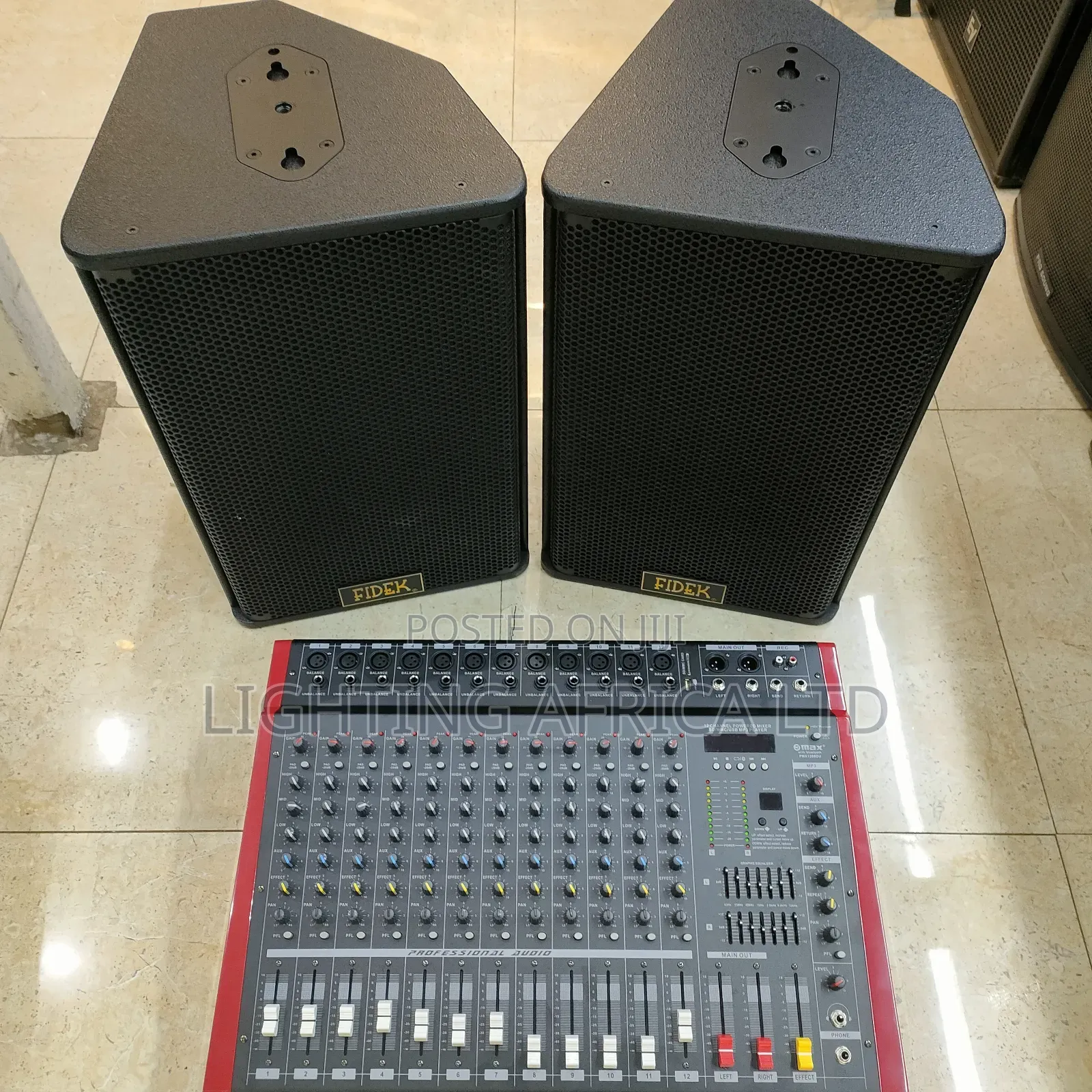 12 Channels Mixer Usb,(2) Fedik 12" Speaker's Max Wireless