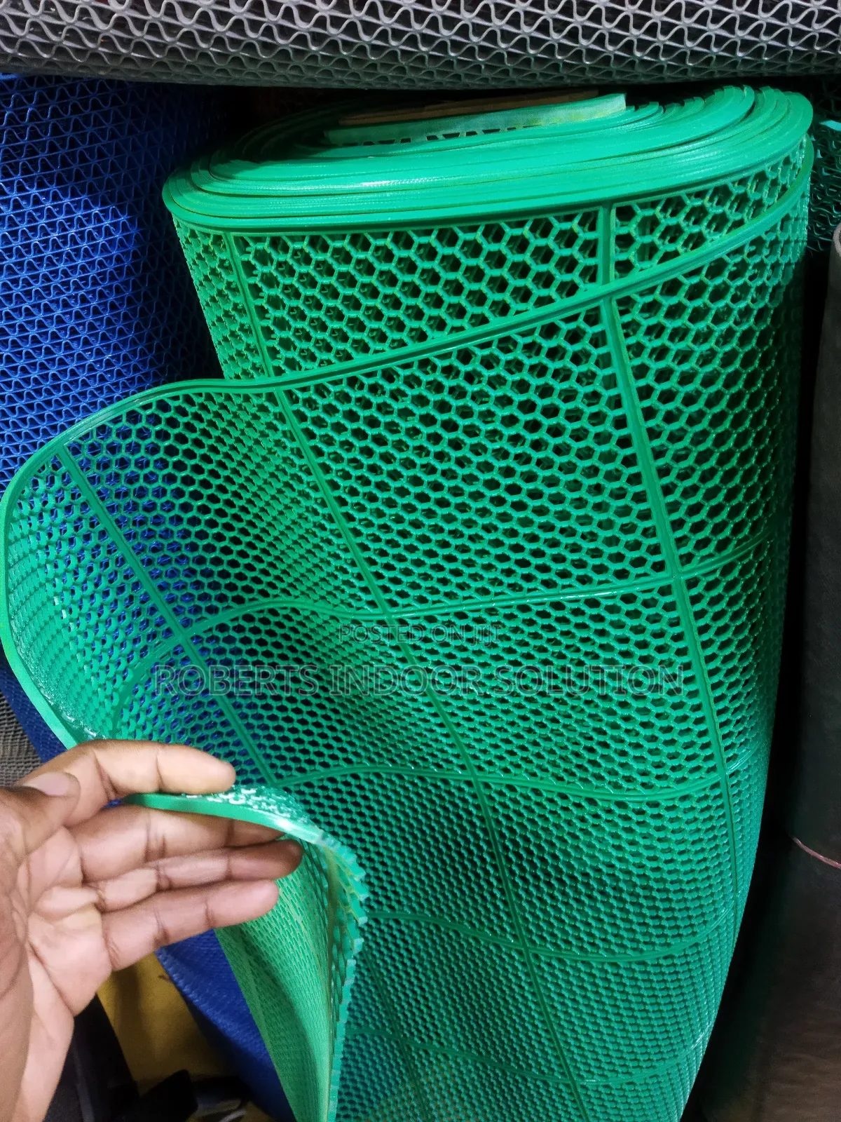 Anti-Slip PVC Design to Trap Dirt and Allow for Drainage