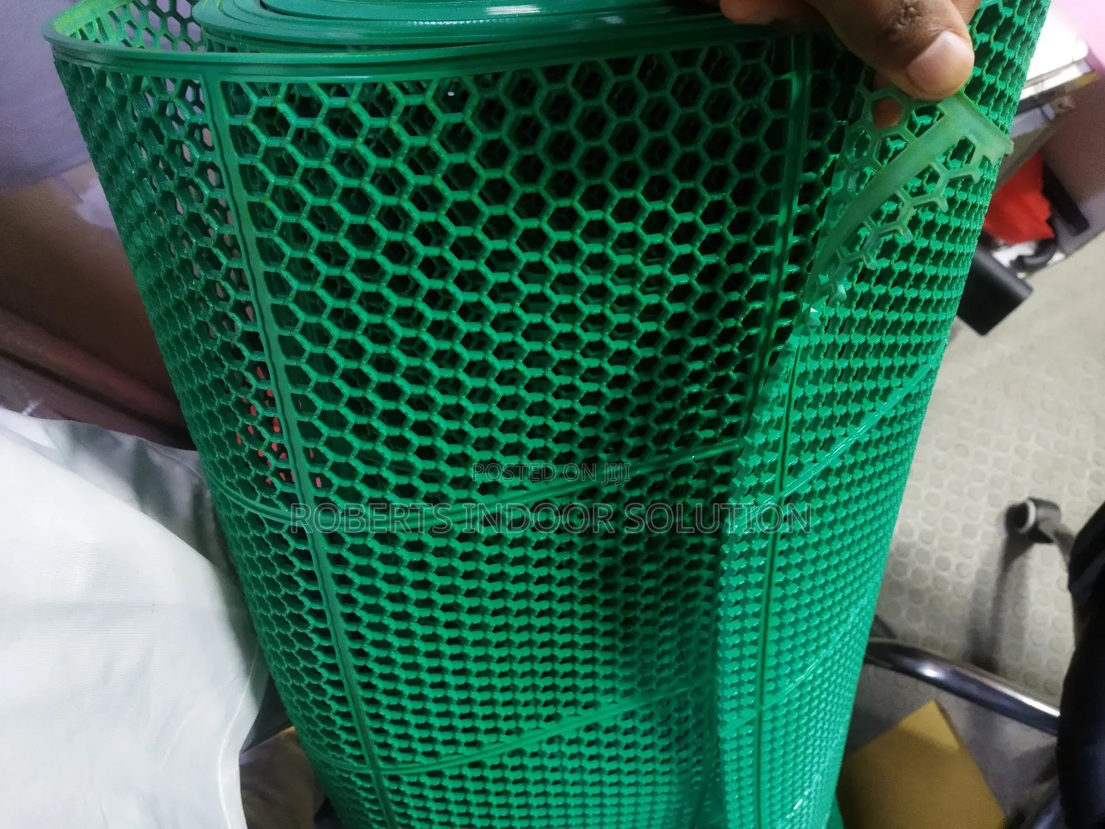 Anti-Slip PVC Design to Trap Dirt and Allow for Drainage