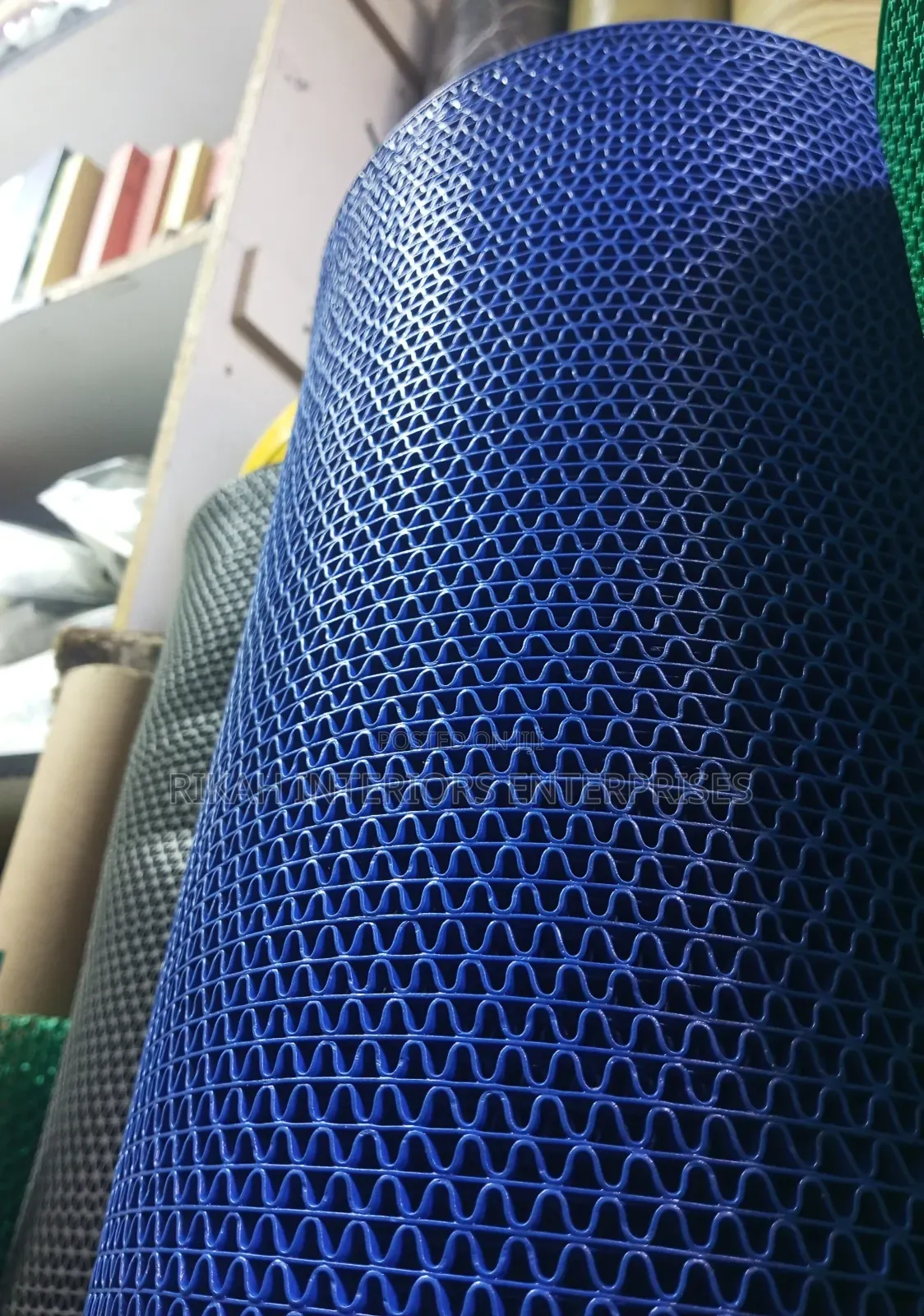 Blue Perforated Anti Slip Bathroom Mats