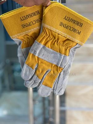Short Industrial Leather Gloves - thumbnail 2