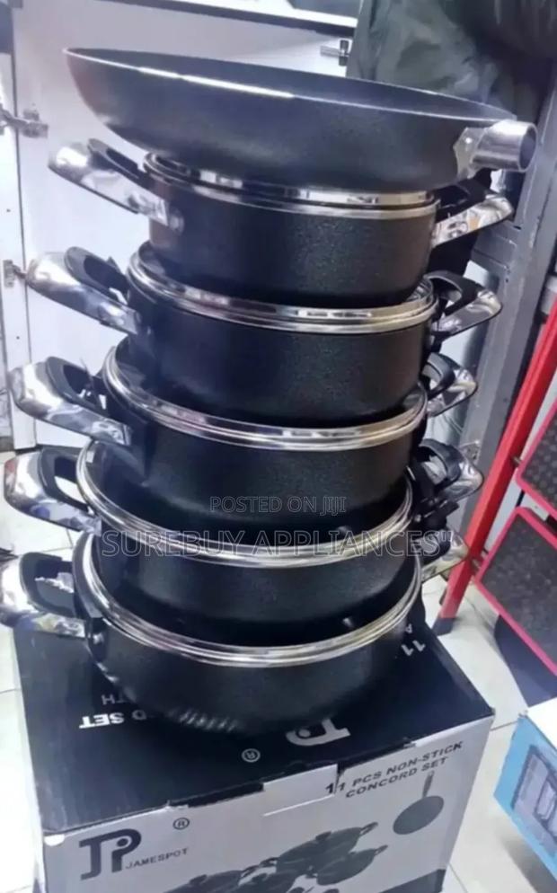 Jp 11pcs Heavy Non-Stick Granite Cooking Pot Sufuria - main view