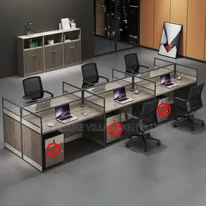 Workstation: Six Spaces Team Work Brown Modular Workstation