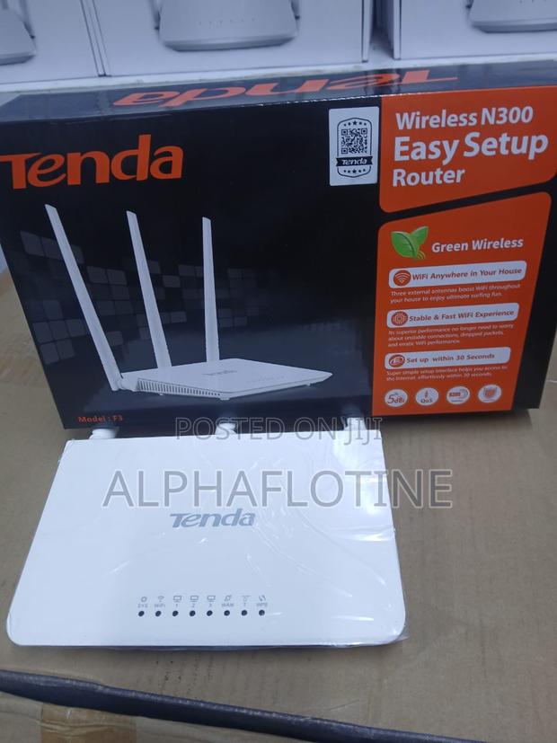 Office Wireless Router Tenda300mbps 3 Antenna Band 4 Port