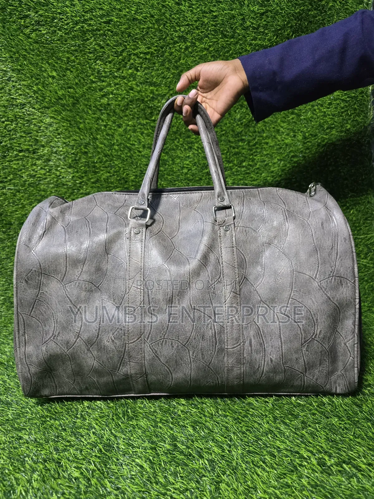 Pu Leather Duffle Bags With a Shoe Compartment Grey,Brown