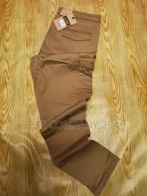 Quality Men Khaki Cargo Pants Trousers With Bands