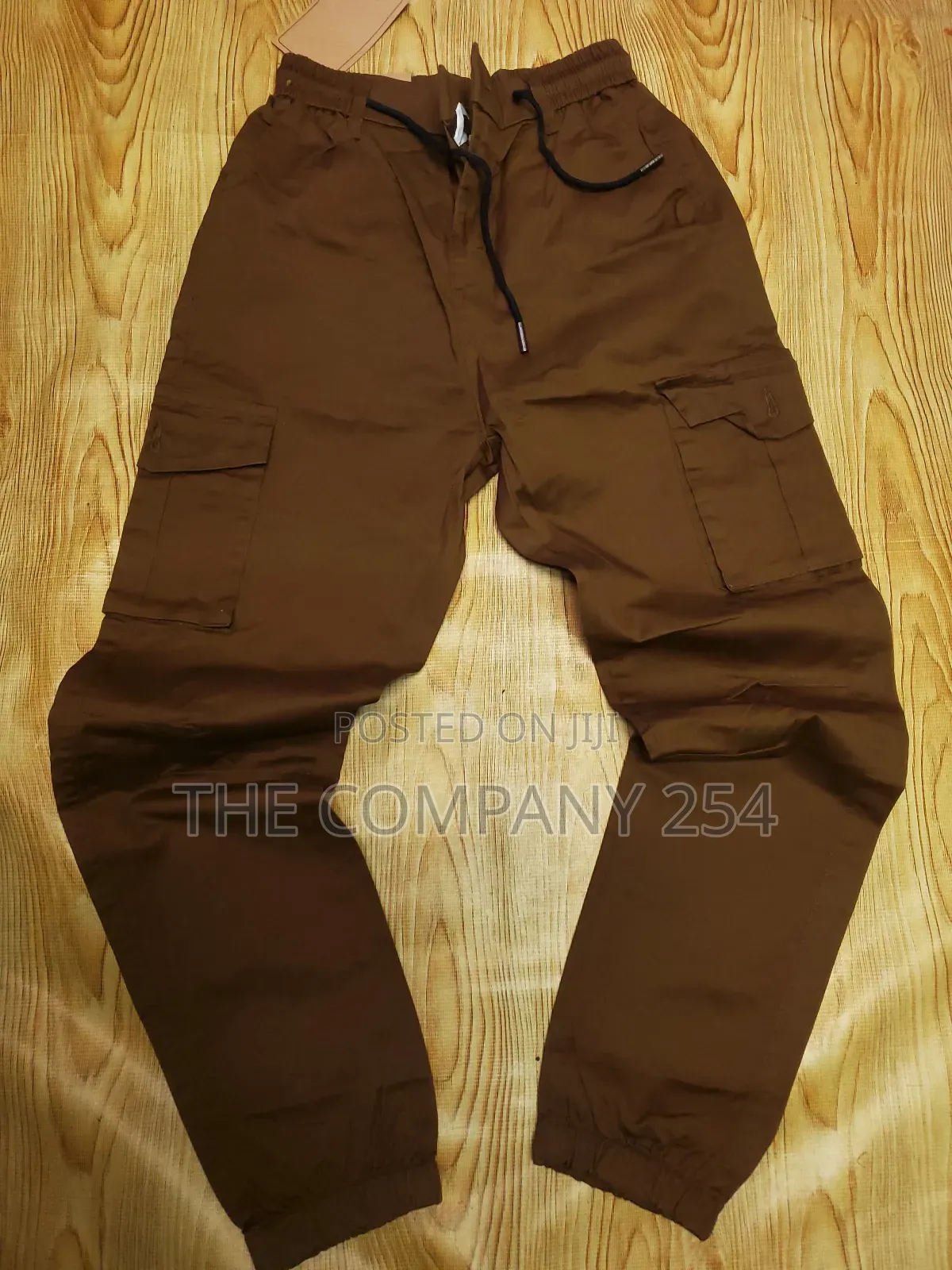 Quality Men Khaki Cargo Pants Trousers With Bands