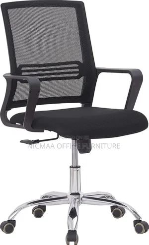 Ergonomic Mid-Back Office Chair With Wheels Lumbar Support