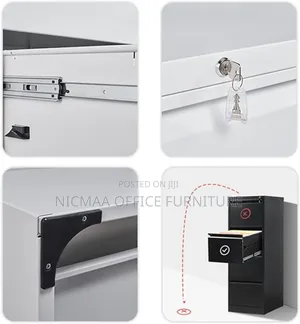 Metal Lateral File Cabinet: Low Office 4-Drawer Storage Unit